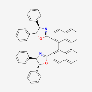 (S)-2,2'-Bis((4R,5R)-4,5-diphenyl-4,5-dihydrooxazol-2-yl)-1,1'-binaphthalene chemical structure