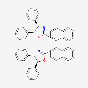 (S)-2,2'-Bis((4S,5S)-4,5-diphenyl-4,5-dihydrooxazol-2-yl)-1,1'-binaphthalene chemical structure