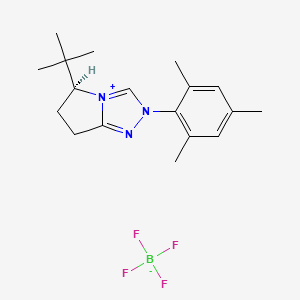 (S)-5-(tert-Butyl)-2-mesityl-6,7-dihydro-5H-pyrrolo[2,1-c][1,2,4]triazol-2-ium tetrafluoroborate chemical structure