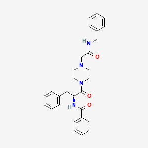 (S)-N-(1-(4-(2-(Benzylamino)-2-oxoethyl)piperazin-1-yl)-1-oxo-3-phenylpropan-2-yl)benzamide chemical structure