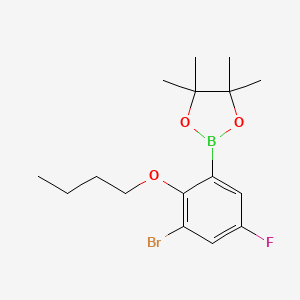 2-(3-Bromo-2-butoxy-5-fluorophenyl)-4,4,5,5-tetramethyl-1,3,2-dioxaborolane chemical structure