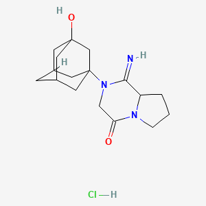 2-(3-Hydroxyadamantan-1-yl)-1-iminohexahydropyrrolo[1,2-a]pyrazin-4(1H)-one hydrochloride chemical structure