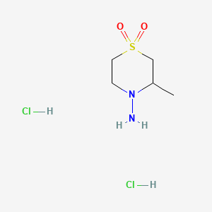 4-Amino-3-methylthiomorpholine 1,1-dioxide dihydrochloride chemical structure