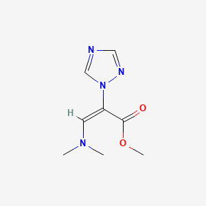 Methyl (E)-3-(dimethylamino)-2-(1H-1,2,4-triazol-1-yl)acrylate chemical structure