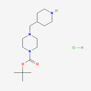 tert-Butyl 4-(piperidin-4-ylmethyl)piperazine-1-carboxylate hydrochloride(1:x) chemical structure