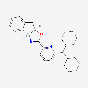 (3aS,8aR)-2-(6-(Dicyclohexylmethyl)pyridin-2-yl)-3a,8a-dihydro-8H-indeno[1,2-d]oxazole chemical structure