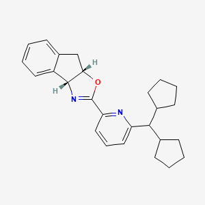 (3aR,8aS)-2-(6-(Dicyclopentylmethyl)pyridin-2-yl)-3a,8a-dihydro-8H-indeno[1,2-d]oxazole chemical structure