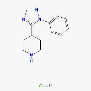 4-(1-Phenyl-1H-1,2,4-triazol-5-yl)piperidine hydrochloride chemical structure