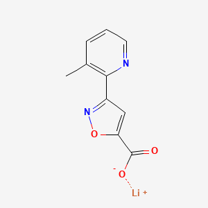 Lithium 3-(3-methylpyridin-2-yl)isoxazole-5-carboxylate chemical structure