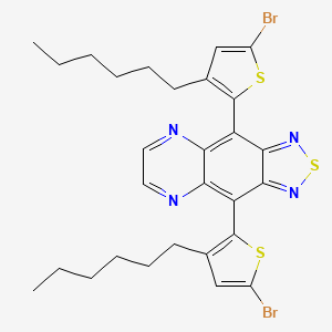 4,9-Bis(5-bromo-3-hexylthiophen-2-yl)-[1,2,5]thiadiazolo[3,4-g]quinoxaline chemical structure