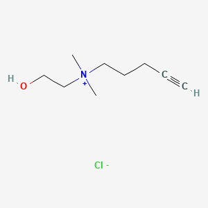 N-(2-Hydroxyethyl)-N,N-dimethylpent-4-yn-1-aminium chloride chemical structure