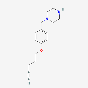 1-(4-(Pent-4-yn-1-yloxy)benzyl)piperazine chemical structure