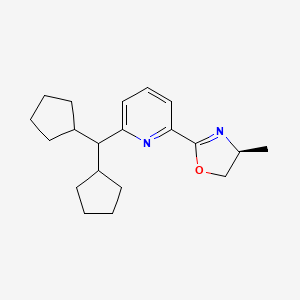 (S)-2-(6-(Dicyclopentylmethyl)pyridin-2-yl)-4-methyl-4,5-dihydrooxazole chemical structure