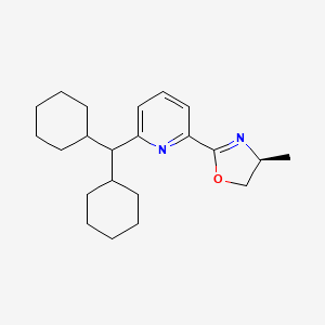 (S)-2-(6-(Dicyclohexylmethyl)pyridin-2-yl)-4-methyl-4,5-dihydrooxazole chemical structure
