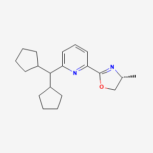 (R)-2-(6-(Dicyclopentylmethyl)pyridin-2-yl)-4-methyl-4,5-dihydrooxazole chemical structure