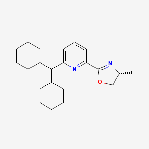 (R)-2-(6-(Dicyclohexylmethyl)pyridin-2-yl)-4-methyl-4,5-dihydrooxazole chemical structure