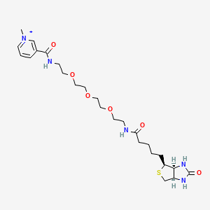 1-Methyl-3-((13-oxo-17-((3aS,4S,6aR)-2-oxohexahydro-1H-thieno[3,4-d]imidazol-4-yl)-3,6,9-trioxa-12-azaheptadecyl)carbamoyl)pyridin-1-ium chemical structure