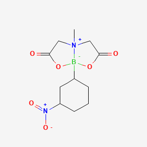 4-Methyl-8-(3-nitrocyclohexyl)-2,6-dioxohexahydro-[1,3,2]oxazaborolo[2,3-b][1,3,2]oxazaborol-4-ium-8-uide chemical structure