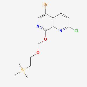 5-Bromo-2-chloro-8-((2-(trimethylsilyl)ethoxy)methoxy)-1,7-naphthyridine chemical structure