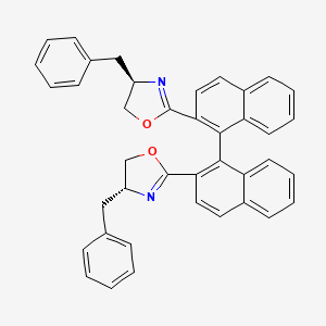 (R)-2,2'-Bis((R)-4-benzyl-4,5-dihydrooxazol-2-yl)-1,1'-binaphthalene chemical structure