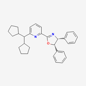 (4R,5S)-2-(6-(Dicyclopentylmethyl)pyridin-2-yl)-4,5-diphenyl-4,5-dihydrooxazole chemical structure