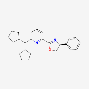 (S)-2-(6-(Dicyclopentylmethyl)pyridin-2-yl)-4-phenyl-4,5-dihydrooxazole chemical structure
