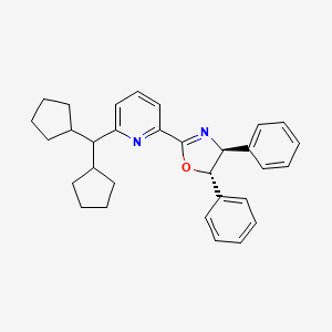 (4S,5S)-2-(6-(Dicyclopentylmethyl)pyridin-2-yl)-4,5-diphenyl-4,5-dihydrooxazole chemical structure