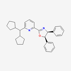 (4S,5R)-2-(6-(Dicyclopentylmethyl)pyridin-2-yl)-4,5-diphenyl-4,5-dihydrooxazole chemical structure