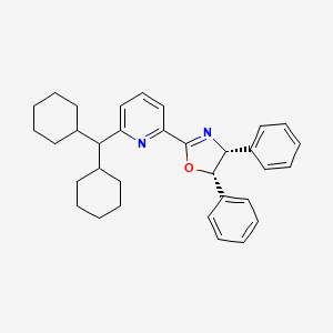 (4R,5S)-2-(6-(Dicyclohexylmethyl)pyridin-2-yl)-4,5-diphenyl-4,5-dihydrooxazole chemical structure