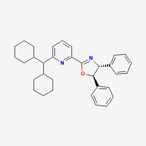 (4R,5R)-2-(6-(Dicyclohexylmethyl)pyridin-2-yl)-4,5-diphenyl-4,5-dihydrooxazole chemical structure