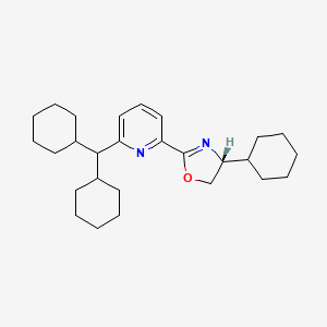 (R)-4-Cyclohexyl-2-(6-(dicyclohexylmethyl)pyridin-2-yl)-4,5-dihydrooxazole chemical structure