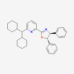 (4S,5S)-2-(6-(Dicyclohexylmethyl)pyridin-2-yl)-4,5-diphenyl-4,5-dihydrooxazole chemical structure