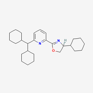 (S)-4-Cyclohexyl-2-(6-(dicyclohexylmethyl)pyridin-2-yl)-4,5-dihydrooxazole chemical structure