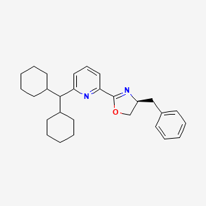 (S)-4-Benzyl-2-(6-(dicyclohexylmethyl)pyridin-2-yl)-4,5-dihydrooxazole chemical structure
