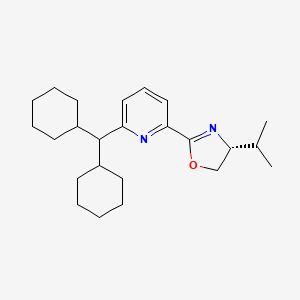 (R)-2-(6-(Dicyclohexylmethyl)pyridin-2-yl)-4-isopropyl-4,5-dihydrooxazole chemical structure