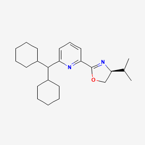 (S)-2-(6-(Dicyclohexylmethyl)pyridin-2-yl)-4-isopropyl-4,5-dihydrooxazole chemical structure