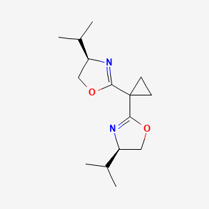 (4R,4'R)-2,2'-(Cyclopropane-1,1-diyl)bis(4-isopropyl-4,5-dihydrooxazole) chemical structure