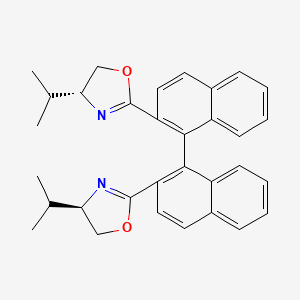 (R)-2,2'-Bis((R)-4-isopropyl-4,5-dihydrooxazol-2-yl)-1,1'-binaphthalene chemical structure
