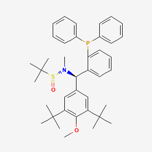 (R)-N-((R)-(3,5-Di-tert-butyl-4-methoxyphenyl)(2-(diphenylphosphanyl)phenyl)methyl)-N,2-dimethylpropane-2-sulfinamide chemical structure