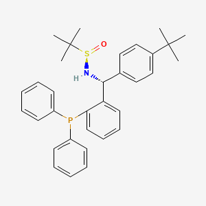 (R)-N-((R)-(4-(tert-Butyl)phenyl)(2-(diphenylphosphaneyl)phenyl)methyl)-2-methylpropane-2-sulfinamide chemical structure