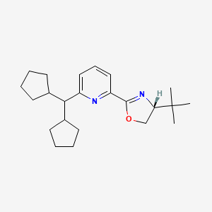 (R)-4-(tert-Butyl)-2-(6-(dicyclopentylmethyl)pyridin-2-yl)-4,5-dihydrooxazole chemical structure