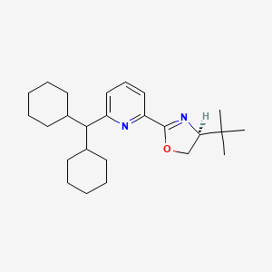 (S)-4-(tert-Butyl)-2-(6-(dicyclohexylmethyl)pyridin-2-yl)-4,5-dihydrooxazole chemical structure