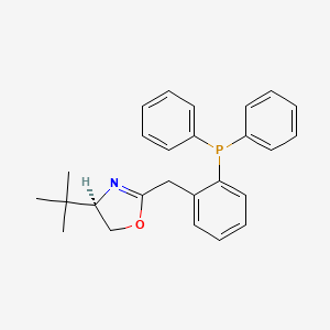 (R)-4-(tert-Butyl)-2-(2-(diphenylphosphino)benzyl)-4,5-dihydrooxazole chemical structure