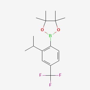 2-(2-Isopropyl-4-(trifluoromethyl)phenyl)-4,4,5,5-tetramethyl-1,3,2-dioxaborolane chemical structure