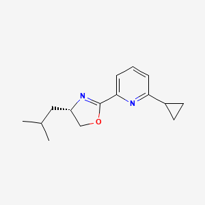 (S)-2-(6-Cyclopropylpyridin-2-yl)-4-isobutyl-4,5-dihydrooxazole chemical structure