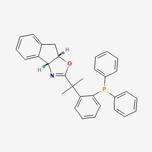 (3aR,8aS)-2-(2-(2-(Diphenylphosphino)phenyl)propan-2-yl)-8,8a-dihydro-3aH-indeno[1,2-d]oxazole chemical structure