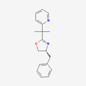 (R)-4-Benzyl-2-(2-(pyridin-2-yl)propan-2-yl)-4,5-dihydrooxazole chemical structure