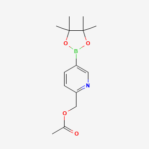 (5-(4,4,5,5-Tetramethyl-1,3,2-dioxaborolan-2-yl)pyridin-2-yl)methyl acetate chemical structure