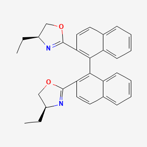 (S)-2,2'-Bis((S)-4-ethyl-4,5-dihydrooxazol-2-yl)-1,1'-binaphthalene chemical structure