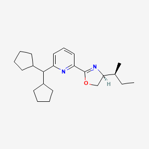 (S)-4-((S)-sec-Butyl)-2-(6-(dicyclopentylmethyl)pyridin-2-yl)-4,5-dihydrooxazole chemical structure